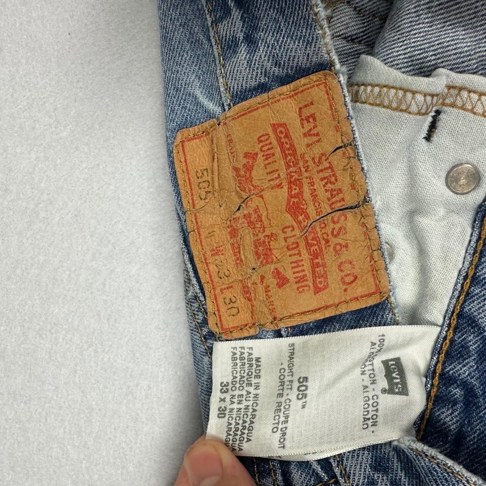 Levis 505 Straight Fit Denim‎ Jeans Distressed Paint Splatter 33x28 - Picture 2 of 8